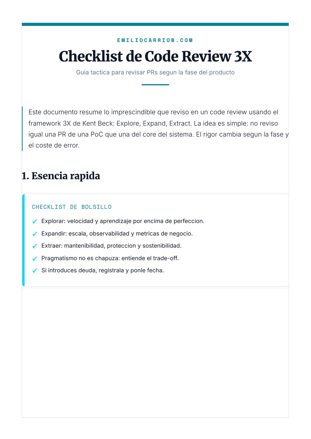 Checklist de Code Review 3X